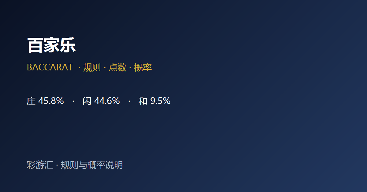 百家乐规则与概率概览